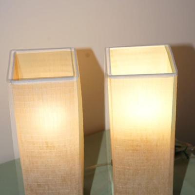 PAIR OF CONTEMPORARY SOFT LIGHT TABLE LIGHT/LANTERS