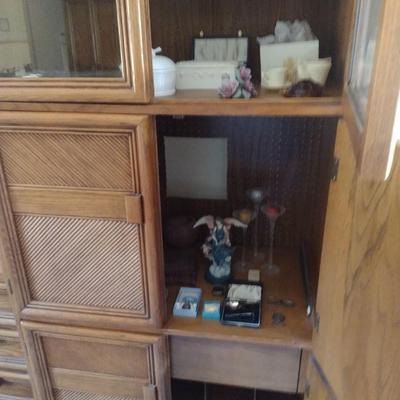 Six Door Display and Media Cabinet Rattan Design Finish