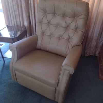 Lazy Boy Button Back Faux Leather Recliner Choice A