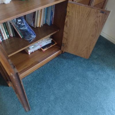 Set of Two Faux Reed Design Wall Unit Bookcases (No Contents)