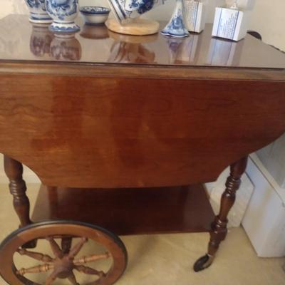Vintage Lexington Drop-Leaf Tea Cart (No Contents)