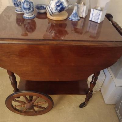 Vintage Lexington Drop-Leaf Tea Cart (No Contents)