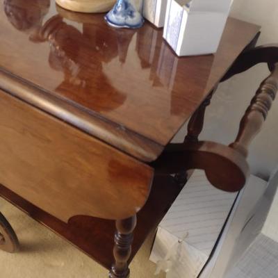 Vintage Lexington Drop-Leaf Tea Cart (No Contents)