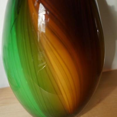 RELOVE TREASURES TIKI SWIRL & PEACOCK ART GLASS VASES