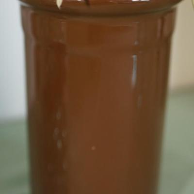 LIGHT TEAL W/CRAZED FINISH COLORED 14" CERAMIC VASE/ GLASS STONES FILLED PLANTER/ 9" BROWN GLAZE VASE W/ FAUX GREENS GROUPING