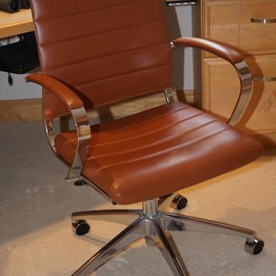 EXCUTIVE HIGH BACK OFFICE CHAIR / CHROME BASE /CARMEL COLOR