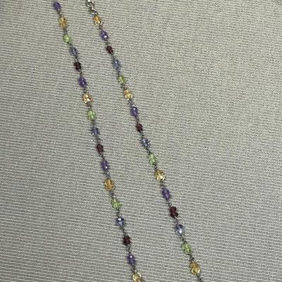 Gemstones and Sterling silver necklace