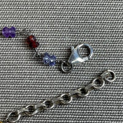 Gemstones and Sterling silver necklace