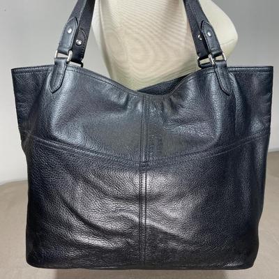 Ralph Lauren Black Pebble Leather Tote