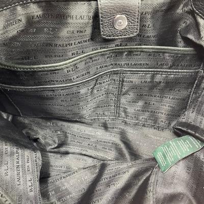 Ralph Lauren Black Pebble Leather Tote