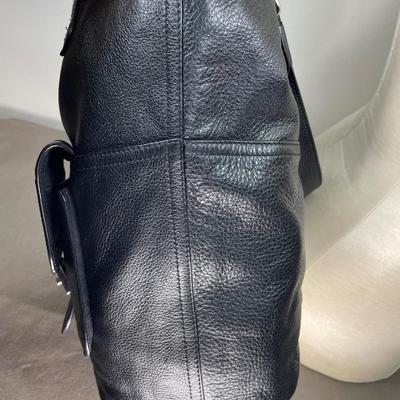 Ralph Lauren Black Pebble Leather Tote