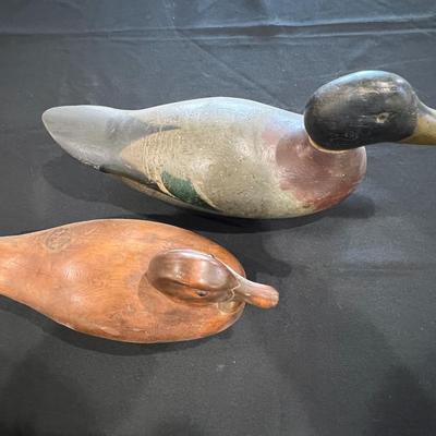 2 Vintage Wood Duck Decoys