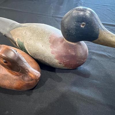 2 Vintage Wood Duck Decoys
