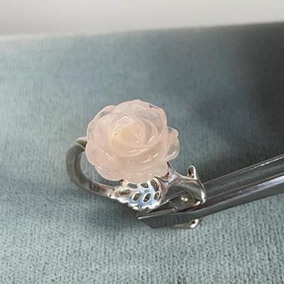 Rose Quartz and Sterling Silver ring 8