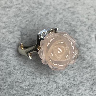Rose Quartz and Sterling Silver ring 8