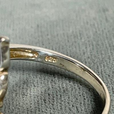 Whale tail mother of pearl and sterling ring 8