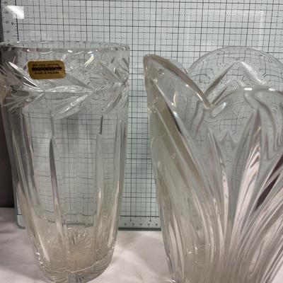 3 tall vases including ruby red and 2 made in Poland