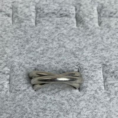 3 intertwined sterling silver bands 6