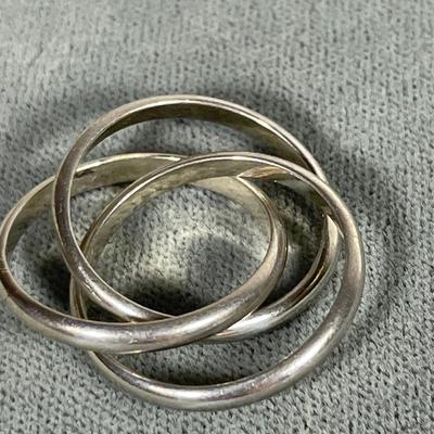 3 intertwined sterling silver bands 6