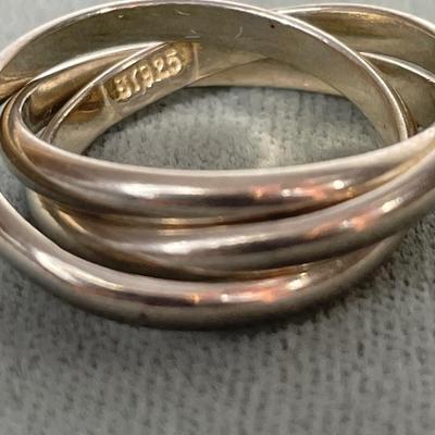3 intertwined sterling silver bands 6