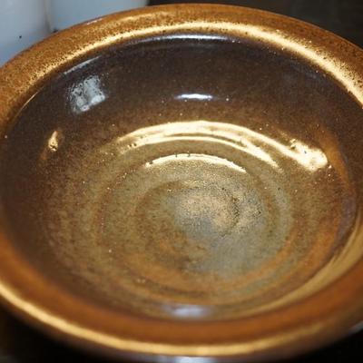 DANSK " BROWN MIST" COFFEE SET PLUS NINE ROWE POTTERY BROWN GLAZE BOWLS