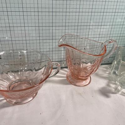 Color glass and clear glass donkey decor