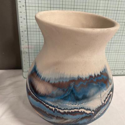 Nemandji Indian River Pottery blue vase
