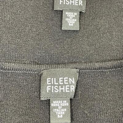 Two Eileen Fischer Black Sweater tanks M