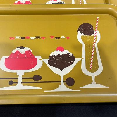 4 Vintage Desert Trays