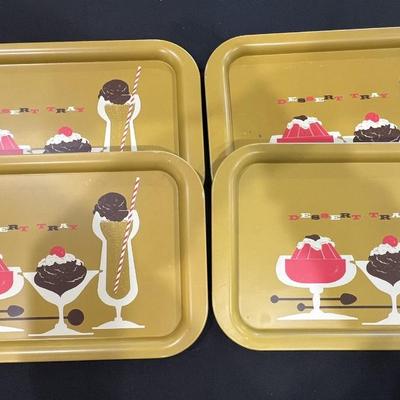4 Vintage Desert Trays