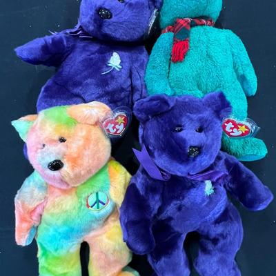 4 Large Beanie Babies