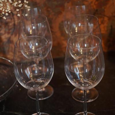 NACHTMANN WINE GLASSES 12 OZ SET OF 6 , CHROME WINE BOTTLE HOLDER