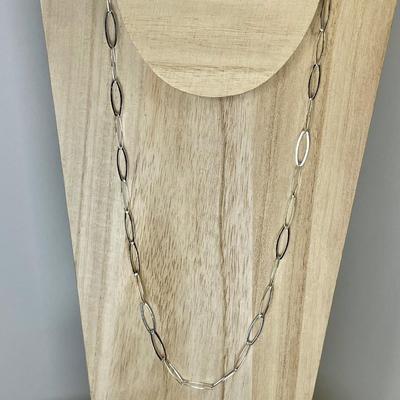 24” Sterling Silver paperclip Necklace