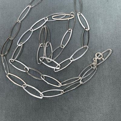 24” Sterling Silver paperclip Necklace
