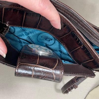 Brighton Croc embossed Leather Wristlet New