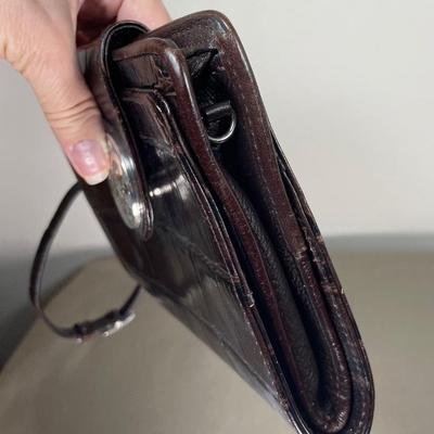 Brighton Croc embossed Leather Wristlet New