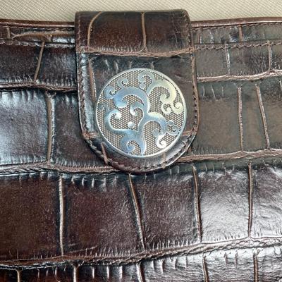 Brighton Croc embossed Leather Wristlet New