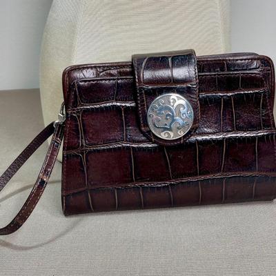 Brighton Croc embossed Leather Wristlet New