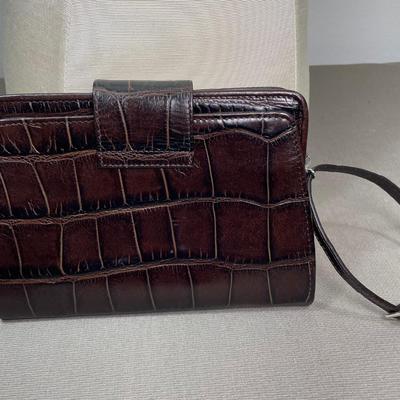 Brighton Croc embossed Leather Wristlet New