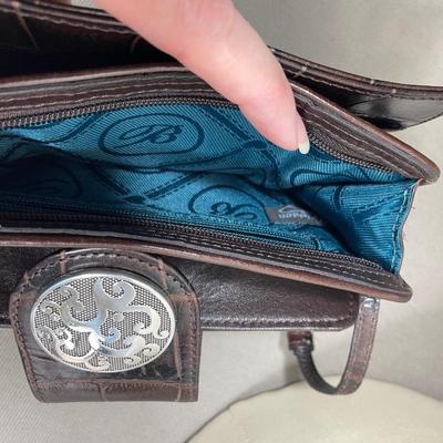 Brighton Croc embossed Leather Wristlet New