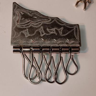 WESTERN TIE TACKS, MONEY CLIP AND BELT CLIP KEY KEEPER