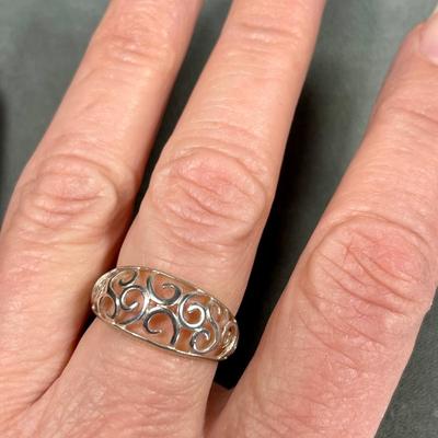 Sterling silver filigree ring 8
