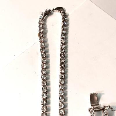 JOSEPH WIESNER RHINESTONE BRACELET AND MATCHING NECKLACE