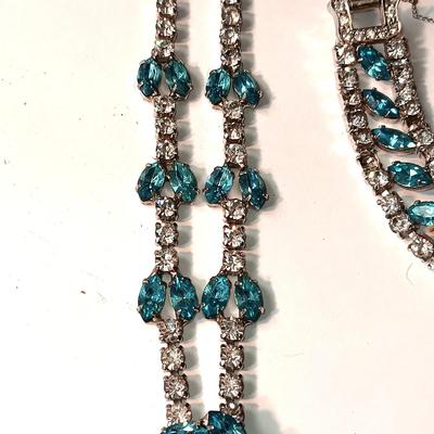 JOSEPH WIESNER RHINESTONE BRACELET AND MATCHING NECKLACE