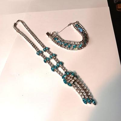 JOSEPH WIESNER RHINESTONE BRACELET AND MATCHING NECKLACE