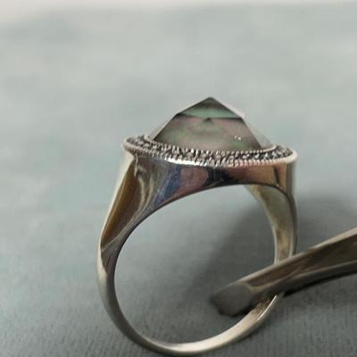Shell doublet Sterling Silver ring 9