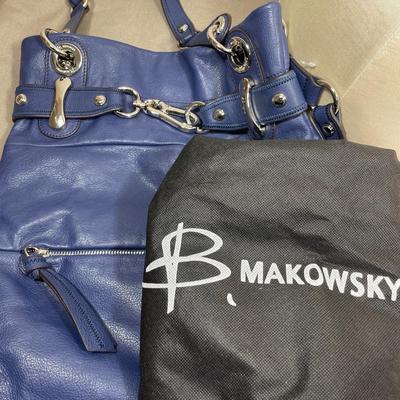 B Makowski Blue leather Handbag New