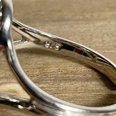 Sterling silver”M” initial ring adjustable 6/7