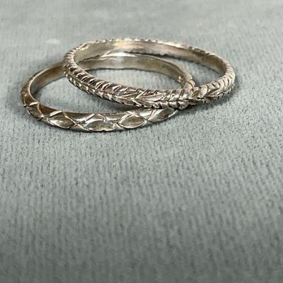 Two Sterling Silver bands 10