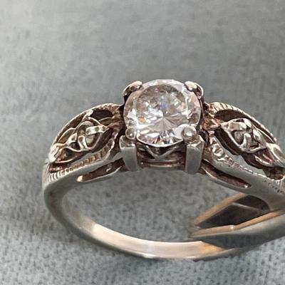Sterling Silver CZ solitaire ring 8